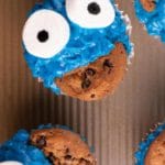 {Easy} Cookie Monster Cupcakes – Best Homemade Cookie Monster Cupcake Recipe – Kids Party Food – Desserts - Quick – Simple