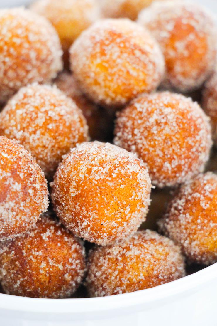 Best 3 Ingredient Cinnamon Sugar Donut Holes - Kids Party Food