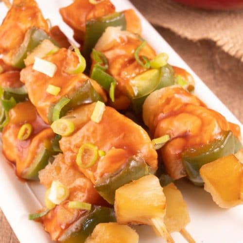 Easy Hawaiian Skewers – Best Homemade Sweet And Sour Chicken Hawaiian Skewers Recipe – Kabobs -Lunch – Dinner – Side Dish – Appetizers – Party Food