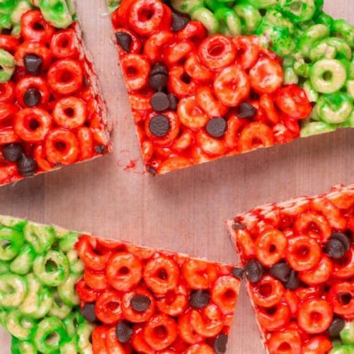 Easy Cheerios Treats – Best Watermelon Cheerios Treats Recipe – Desserts – Snacks – Kids Party Food