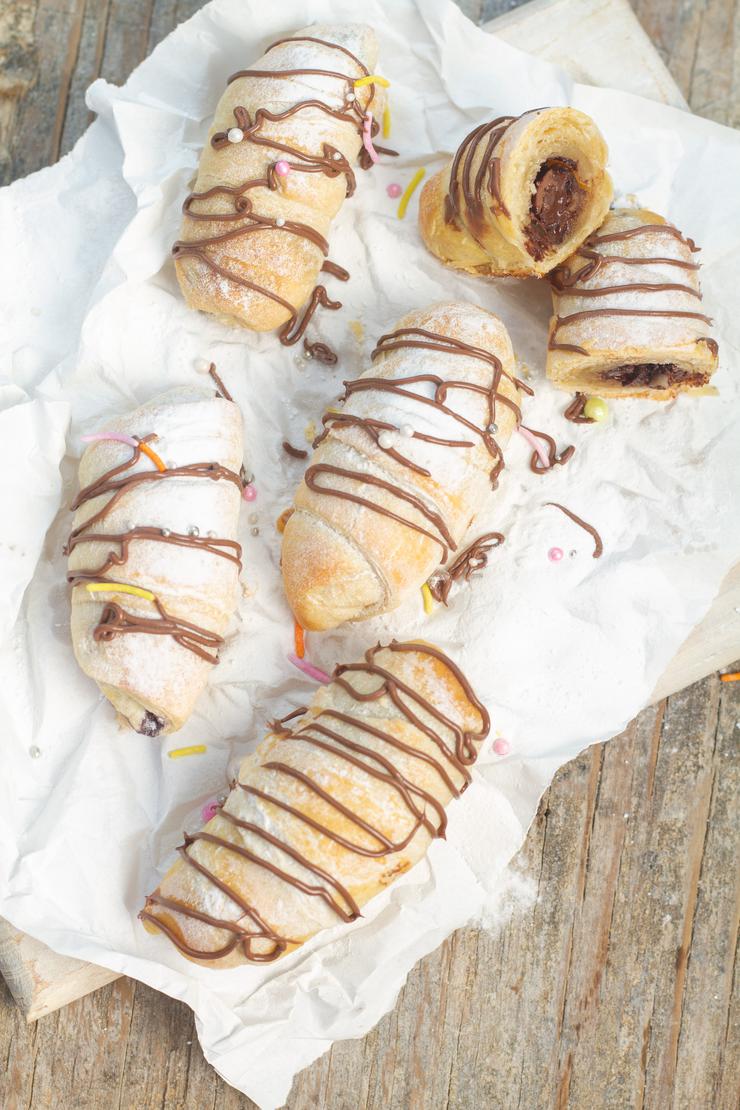 Nutella Chocolate Chip Croissants - Kids Party Food