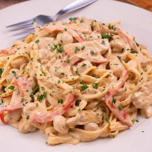 Easy Creamy Chicken Fajita Pasta – Best Homemade Chicken Pasta Recipe – Dinner – Lunch – Quick – Simple