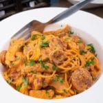 Easy Creamy Tomato Chicken And Chorizo Pasta – Best Homemade Pasta Recipe – Dinner – Lunch – Quick – Simple