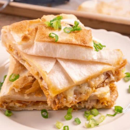 Easy Sheet Pan Buffalo Chicken Quesadilla – Best Appetizers – Dinner – Lunch - Party Food – Quick – Simple