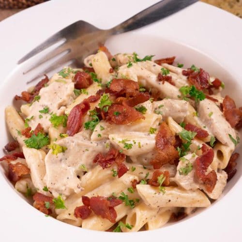 Easy Chicken Bacon Ranch Pasta – Best Homemade Recipe – Dinner – Lunch – Quick – Simple